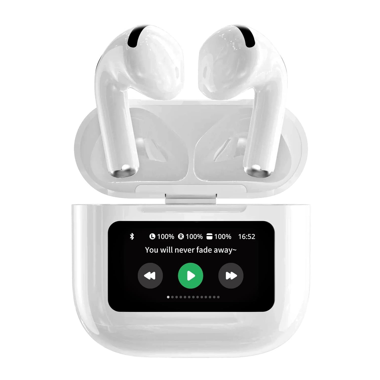 Earbuds with Touch Display Control and Active Noise Cancellation