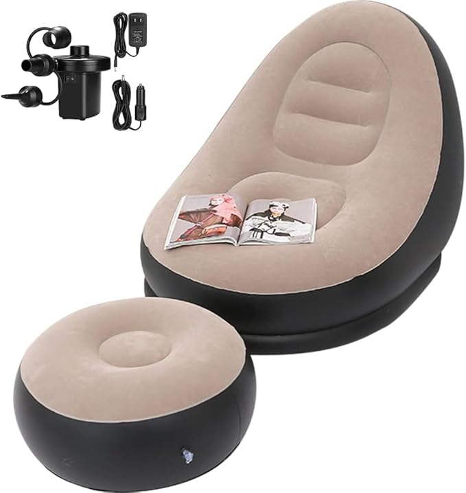 Portable Sofa with leg rest (Free Air Pump Included)