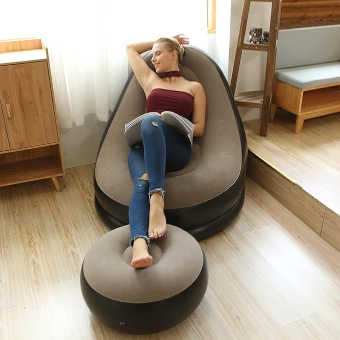 Portable Sofa with leg rest (Free Air Pump Included)