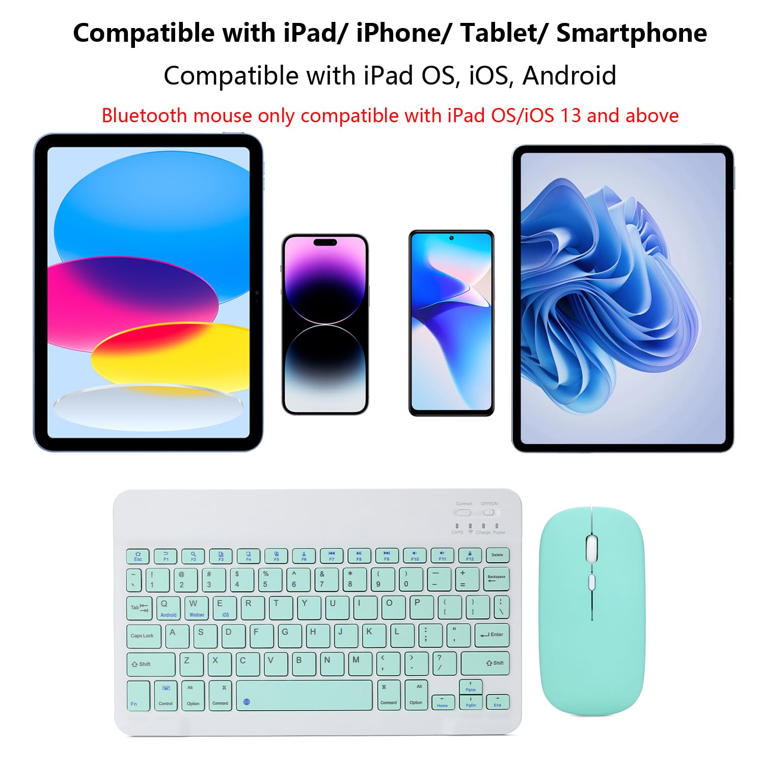 Rechargeable Wireless Bluetooth Keyboard and Mouse Combo, Compact Ultra-Thin Sleek Design