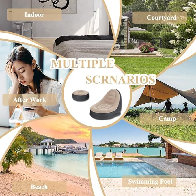 Portable Sofa with leg rest (Free Air Pump Included)