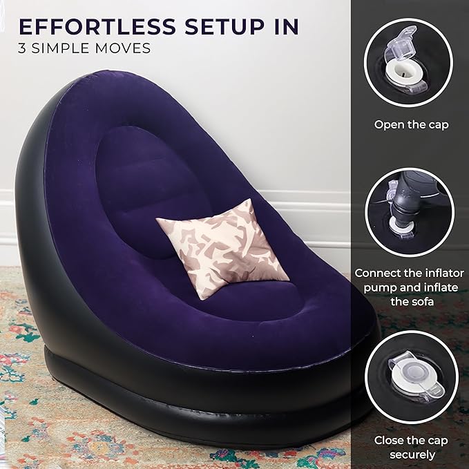Portable Sofa with leg rest (Free Air Pump Included)