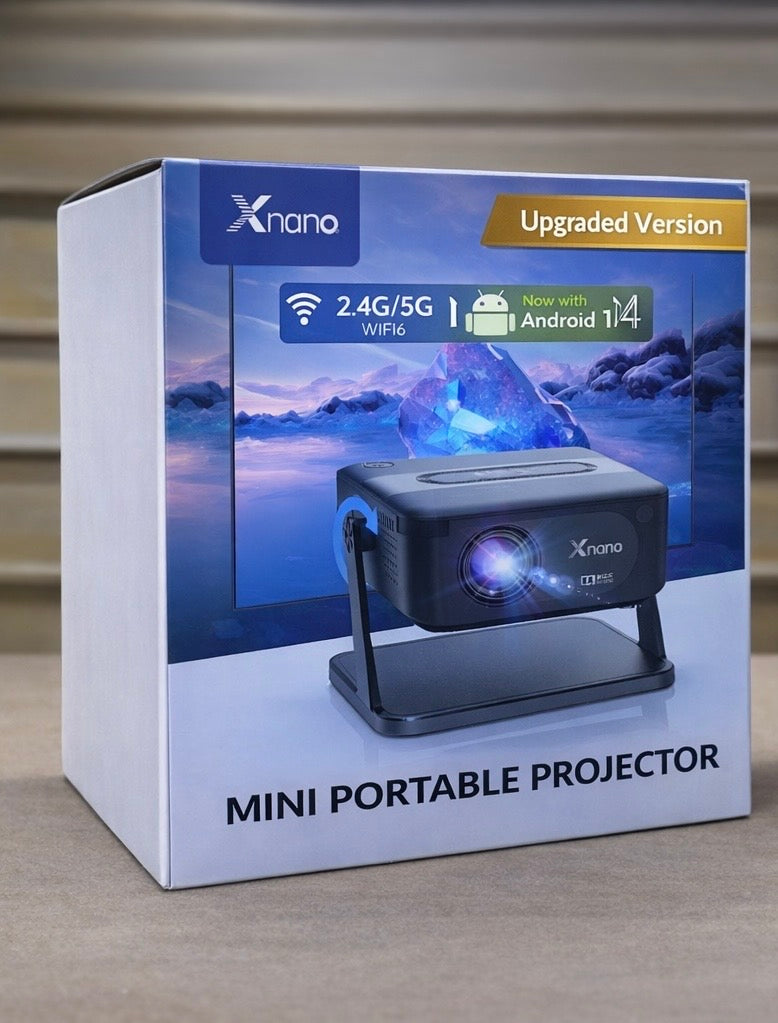 Xnano Premium Smart Projector 6 Months Warranty | 200 Inch Display | Auto Keystone | Screen Cast