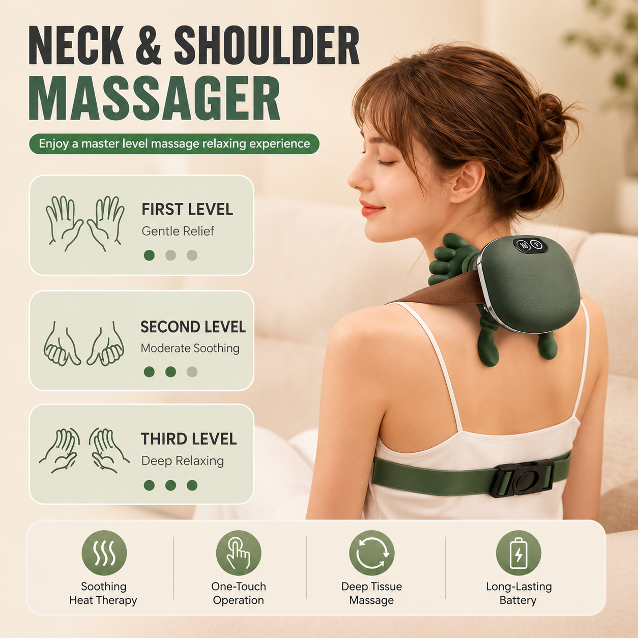 Turtle Neck Massager – Electric Heat & Vibration Therapy