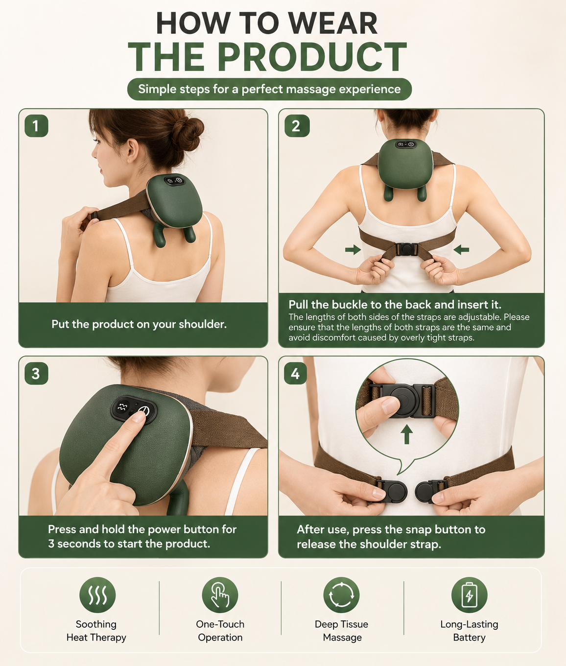 Turtle Neck Massager – Electric Heat & Vibration Therapy