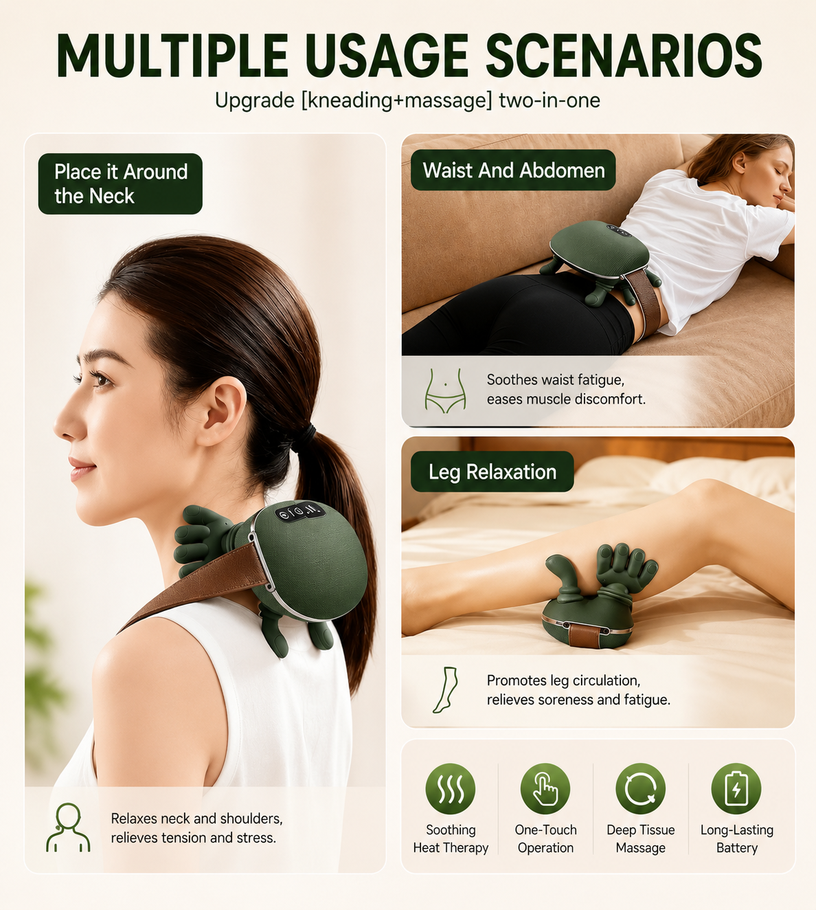 Turtle Neck Massager – Electric Heat & Vibration Therapy