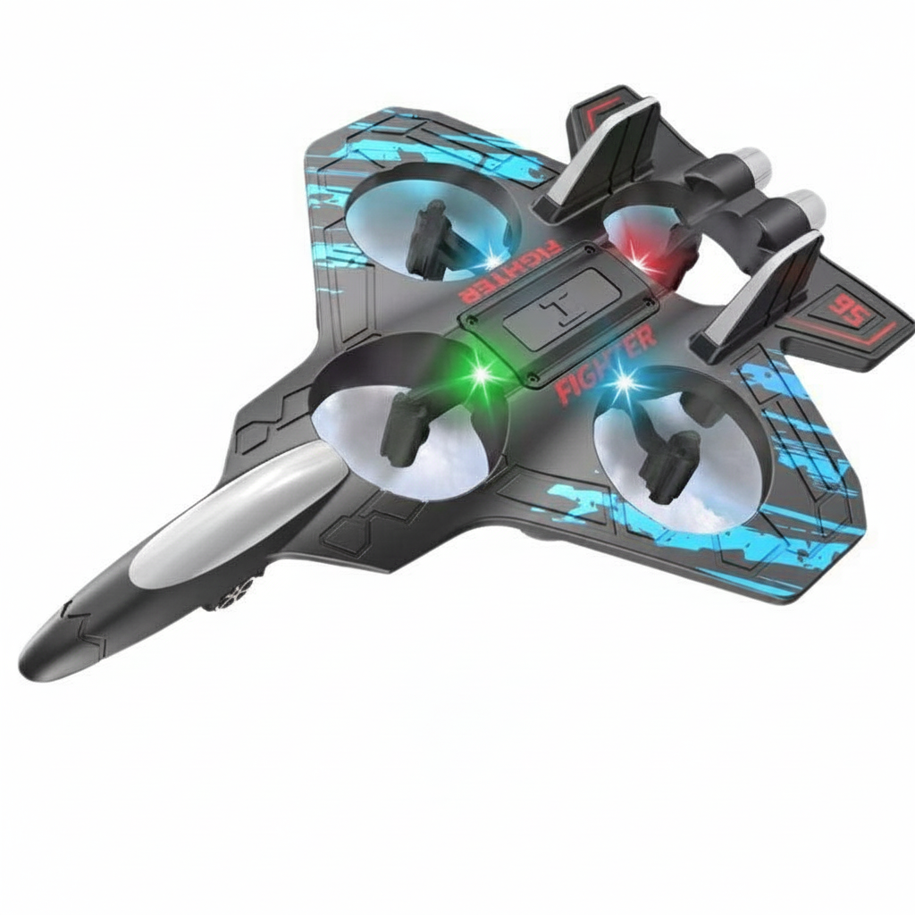 2.4GHz Remote Controlled RC Aeroplane with LED Lights, 80m Range, USB Charging,Ideal for Beginners, Children, and Adults, Indoor/Outdoor Flying Toy