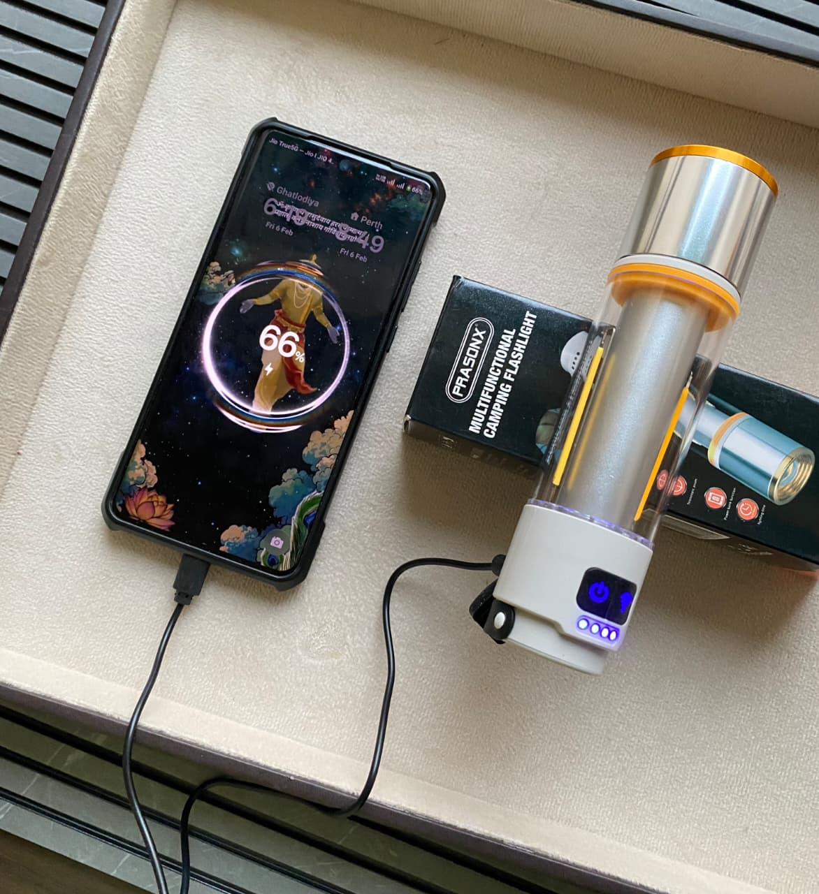 Multi-Function Rechargeable Flash Light with SOS Mode & Power Bank