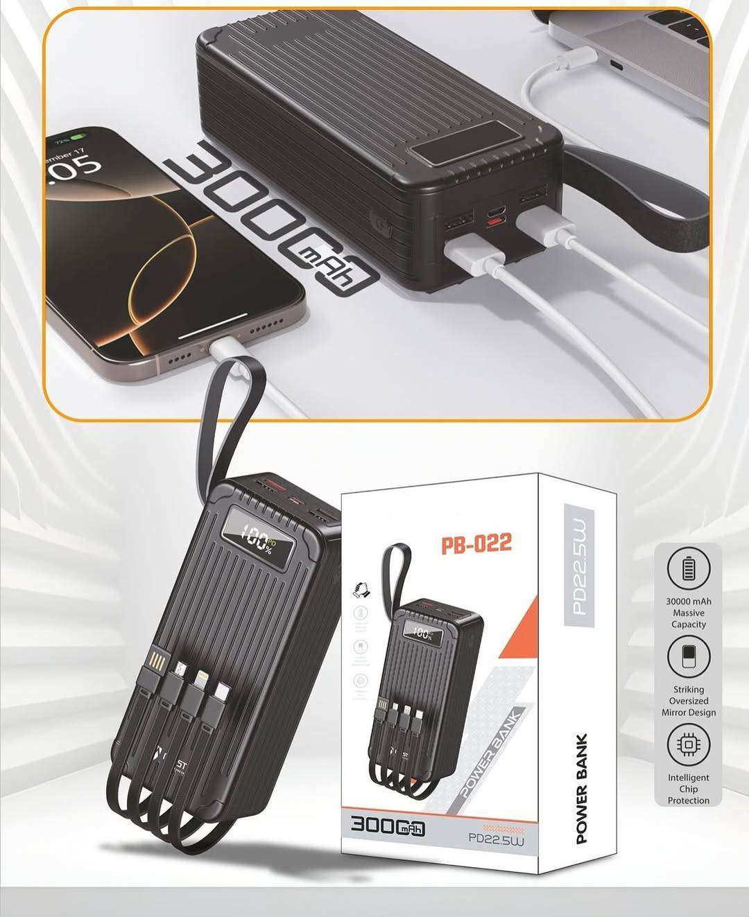 22.5w Fast Charging Support Power Bank (6 Months Warranty)