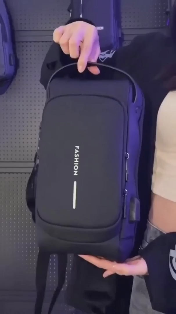 Anti-Theft Sling Shoulder Bag, Waterproof with Password Lock